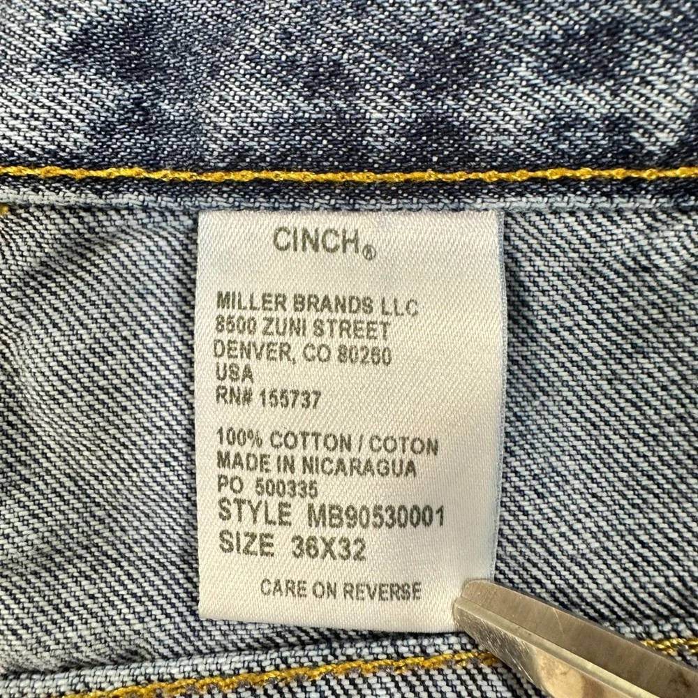 Cinch Green Label Jeans Mens 36x32 Blue Relaxed Fit Denim MB90530001 | Western‎